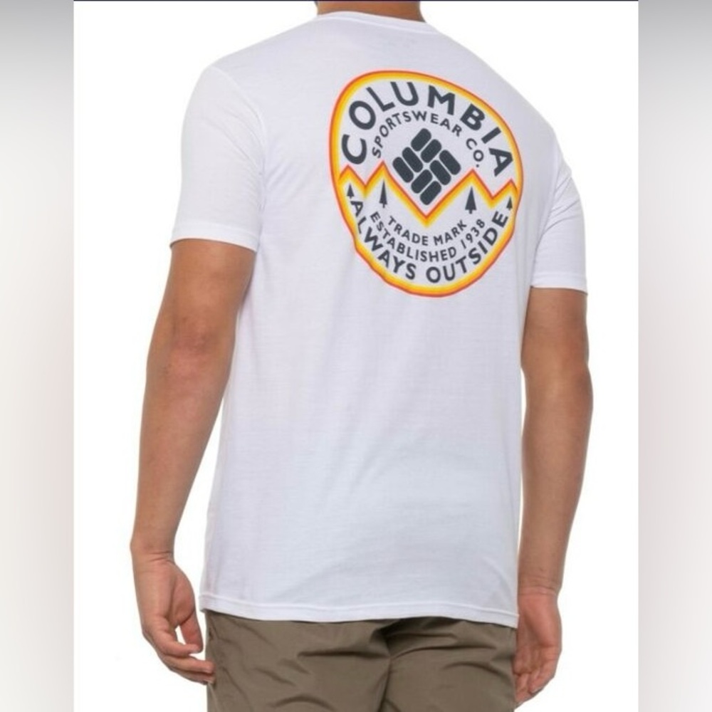 Columbia White Short Sleeve Tee Classic Fit